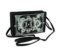 Things2DIe4 - Borsa a tracolla con libro degli incantesimi, colore: bianco e nero, misura media