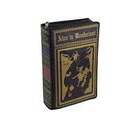 Things2Die4 Borsa a tracolla in vinile nero con libro di Alice nel paese delle meraviglie