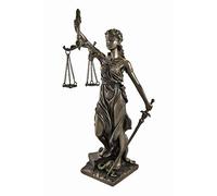 Things2Die4 Bronzed La Justicia with Scales and Sword Statua 8 In.