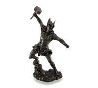 Things2Die4 Thor, Dio del tuono norreno, statua scolpita in bronzo con martello che brandisce
