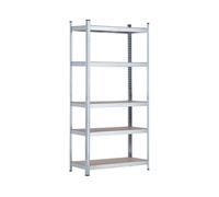 THINIA HOME - Scaffalatura modulare, in acciaio e MDF anti-umidità, casa, ripostiglio, garage e officine, 5 ripiani regolabili, carico massimo 875 kg, 90 x 40 x 180 cm (lunghezza x larghezza x