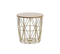 Thinia Home Tavolino Rotondo Storage 41 x 40 cm, Legno, Taglia Unica