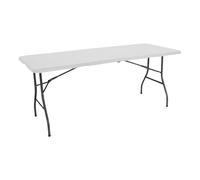 THINIA HOME Tavolo Catering Pieghevole Portatile Rettangolare 180 cm Multiuso: Campeggio, Eventi in Interni o Esterni | Tavolo Resina e Gambe Acciaio | 4-6 Persone e Carico di 150 kg