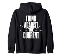 Think Against The Current Pensiero Libero Controcorrente Felpa con Cappuccio