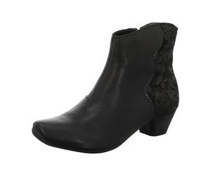 Think! Aida Foderato in Pelle Sostenibile, Stivaletto Donna, 000 Nero Combinato, 40.5 EU