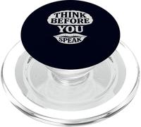 Think Before You Speak Minimalist Mindfulness Citazione PopSockets PopGrip per MagSafe