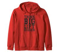 Think Big Lift Bigger - Palestra Allenamento Fitness Motivazionale Felpa con Cappuccio