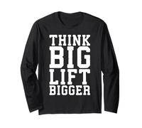 Think Big Lift Bigger - Palestra Allenamento Fitness Motivazionale Maglia a Manica