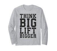 Think Big Lift Bigger - Palestra Allenamento Fitness Motivazionale Maglia a Manica