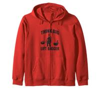 Think Big Lift Bigger Ronnie Gym Workout Fitness Motivation Felpa con Cappuccio