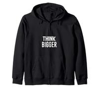 Think Bigger Grandi Sogni con Scritta Saggezza Felpa con Cappuccio