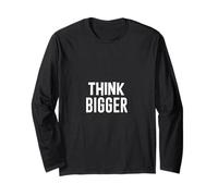 Think Bigger Grandi Sogni con Scritta Saggezza Maglia a Manica