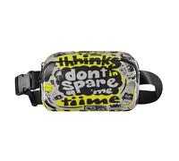Think Dont Spare Me Time Borsa a tracolla alla moda antifurto marsupio per donne uomini grande capacità con cinghia regolabile per lo shopping sport lavoro bolsa de cintura para