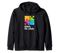 Think Fit Click Interlocking Puzzle Pieces Logica Felpa con Cappuccio