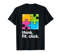 Think Fit Click Interlocking Puzzle Pieces Logica Maglietta