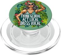 Think Global Act Local Dress Vocal Protezione ambientale PopSockets PopGrip per MagSafe