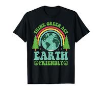 Think Green Act Earth Friendly Planet Environmental Maglietta