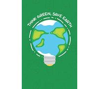 Think Green Save Earth: Quadernini piccoli a quadretti 5mm con margine | A5 | Rigatura 0Q | Ecosostenibile | Quaderni quadretti 0,5 con margine | Taccuino a5 quadretti 5mm