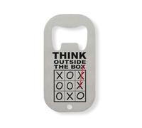 Think Outside The Box - Apribottiglie Tic Tac Toe, in acciaio INOX, colore: Argento