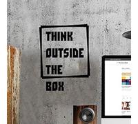 Think Outside the Box Pensa fuori dagli schemi Citazione della parete Decalcomania della decorazione della decalcomania della parete Adesivo murale di arte di amore Adesivo sportivo Decalcomania