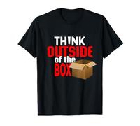 Think Outside The Box T-Shirt - Maglietta Grafica Creativa da Uomo Maglietta