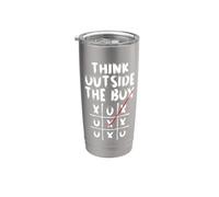Think Outside The Box Tic Toe Creative Motivation Nerd Bicchiere termico in acciaio inox doppia parete