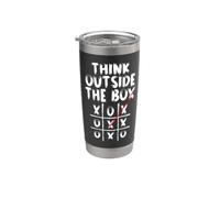 Think Outside The Box Tic Toe Creative Motivation Nerd Bicchiere termico in acciaio inox doppia parete