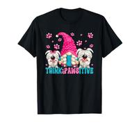 Think Pawsitive Dog Quote for Women Funny Puppy Dog GNOME Maglietta