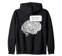 Think, While It's Still Legal: Free Speech & Thinking Brain Felpa con Cappuccio