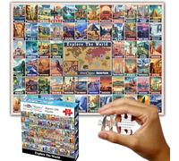 Think2Master - 250 pezzi di puzzle colorato classico destinazioni del mondo divertente giocattolo educativo per bambini, scuola e famiglie. Ottimo regalo per oltre 8 anni, grande