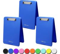 Think2Master [3er-Pack] Blaues Klemmbrett aus Kunststoff. | 25 % schwerer und stabiler | Robust und verbiegt sich nicht wie bei anderen Marken (siehe