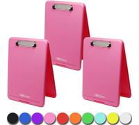 Think2Master [3er-Pack] Rosa Klemmbrett aus Kunststoff. | 25 % schwerer und stabiler | Robust und verbiegt sich nicht wie bei anderen Marken (siehe Ge