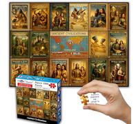 Think2Master Antiche civiltà - Puzzle di storia del mondo, 1000 pezzi, grande formato per bambini dai 12 anni in su, adolescenti, adulti e famiglie. Ottimo regalo. Cronologia storica e mappa del mondo