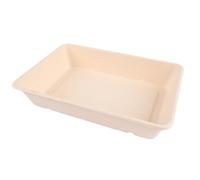 ThinkBio® VASSOIO RETTANGOLARE IN BAGASSA MARRONE da 1200ml dimensioni: 23x15,5x4,6cm - 1 cartone da 4 confezioni da 125 vassoi