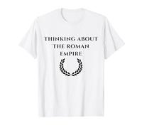 Thinking About The Roman Empire Frase Divertente, Meme Maglietta, Uomo, Bianco, XXL
