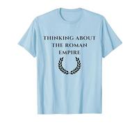 Thinking About The Roman Empire Frase Divertente, Meme Maglietta, Uomo, Celeste, XL