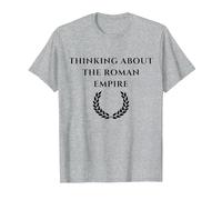 Thinking About The Roman Empire Frase Divertente, Meme Maglietta, Uomo, Grigio Melange, L