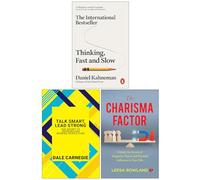 Thinking Fast and Slow, Talk Smart Lead Strong & The Charisma Factor 3 Books Collection Set