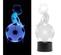 Thinking Football Boy Design Lampada 3D LED Night Light Touch Switch 7