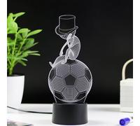 Thinking Football Boy Design Lampada 3D LED Night Light Touch Switch 7