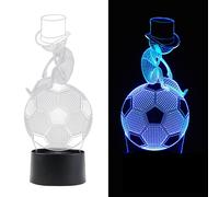 Thinking Football Boy Design Lampada 3D LED Night Light Touch Switch 7