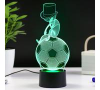 Thinking Football Boy Design Lampada 3D LED Night Light Touch Switch 7