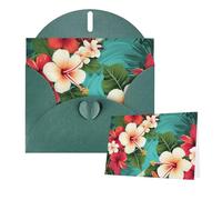 Thinking of You Biglietti con buste, biglietti di auguri con fiori hawaiani, biglietti vuoti per tutte le occasioni, biglietto di ringraziamento per inviti di nozze, San Valentino, 10 x 15 cm