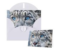 Thinking of You Biglietti con buste con occhi azzurri leopardo delle nevi, biglietti vuoti per tutte le occasioni, biglietto di simpatia, biglietto di ringraziamento per inviti di nozze, feste di