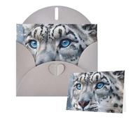 Thinking of You Biglietti con buste con occhi azzurri leopardo delle nevi, biglietti vuoti per tutte le occasioni, biglietto di simpatia, biglietto di ringraziamento per inviti di nozze, feste di