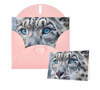 Thinking of You Biglietti con buste con occhi azzurri leopardo delle nevi, biglietti vuoti per tutte le occasioni, biglietto di simpatia, biglietto di ringraziamento per inviti di nozze, feste di