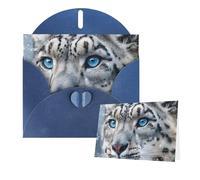 Thinking of You Biglietti con buste con occhi azzurri leopardo delle nevi, biglietti vuoti per tutte le occasioni, biglietto di simpatia, biglietto di ringraziamento per inviti di nozze, feste di