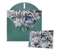 Thinking of You Biglietti con buste con occhi azzurri leopardo delle nevi, biglietti vuoti per tutte le occasioni, biglietto di simpatia, biglietto di ringraziamento per inviti di nozze, feste di