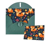 Thinking of You, biglietti con buste, simpatici animali volpi, fiori, biglietti vuoti per tutte le occasioni, biglietto di simpatia, biglietto di ringraziamento per inviti di nozze, feste di