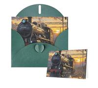 Thinking of You Biglietti con buste, treno a vapore Depart, biglietti vuoti per tutte le occasioni, biglietto di simpatia, biglietto di ringraziamento per inviti di nozze, feste di compleanno